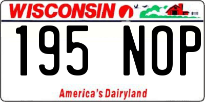 WI license plate 195NOP