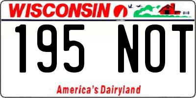 WI license plate 195NOT