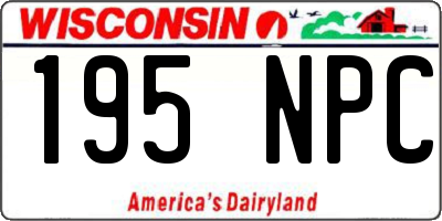 WI license plate 195NPC