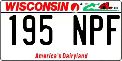 WI license plate 195NPF
