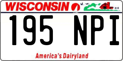 WI license plate 195NPI