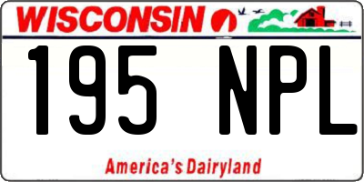 WI license plate 195NPL