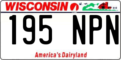WI license plate 195NPN