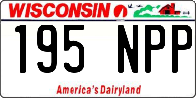 WI license plate 195NPP
