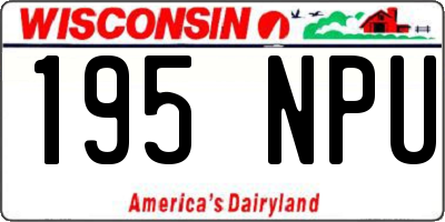 WI license plate 195NPU