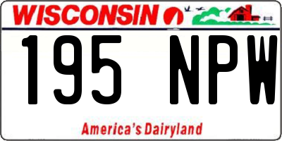WI license plate 195NPW