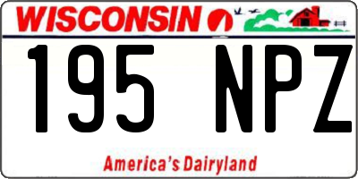 WI license plate 195NPZ