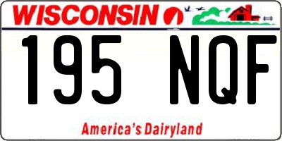 WI license plate 195NQF