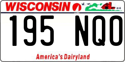 WI license plate 195NQO