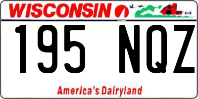 WI license plate 195NQZ