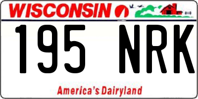 WI license plate 195NRK