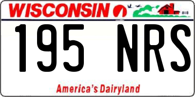 WI license plate 195NRS