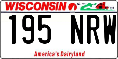 WI license plate 195NRW