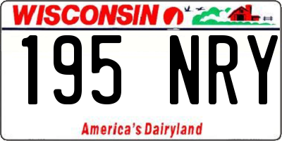 WI license plate 195NRY