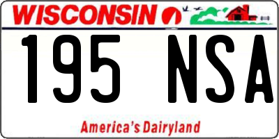 WI license plate 195NSA