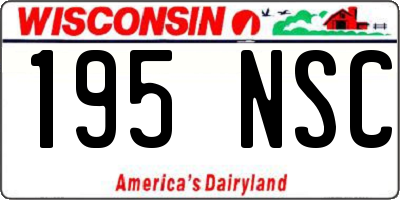 WI license plate 195NSC