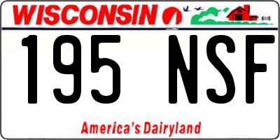 WI license plate 195NSF