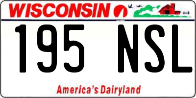 WI license plate 195NSL