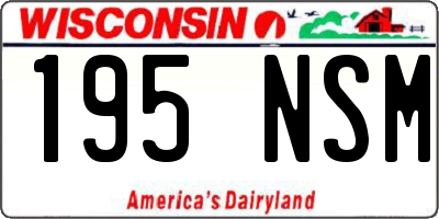 WI license plate 195NSM