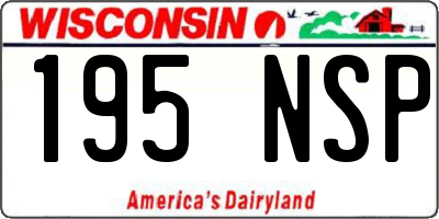 WI license plate 195NSP