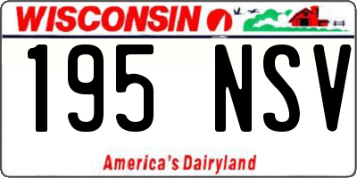 WI license plate 195NSV