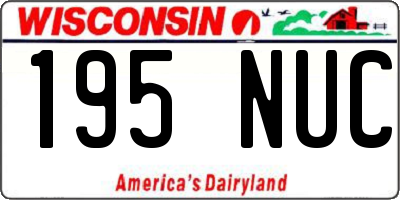 WI license plate 195NUC