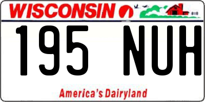 WI license plate 195NUH