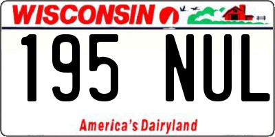 WI license plate 195NUL