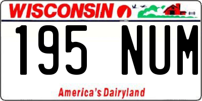 WI license plate 195NUM