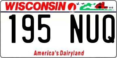 WI license plate 195NUQ