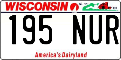 WI license plate 195NUR