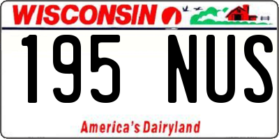 WI license plate 195NUS