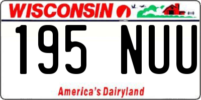 WI license plate 195NUU
