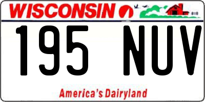 WI license plate 195NUV