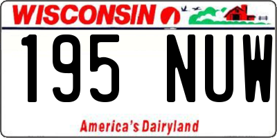 WI license plate 195NUW