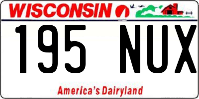 WI license plate 195NUX