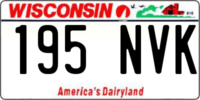 WI license plate 195NVK