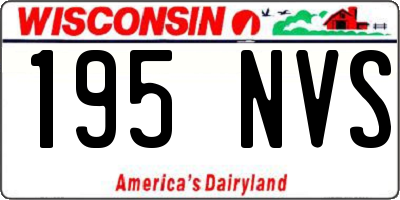 WI license plate 195NVS