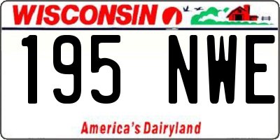 WI license plate 195NWE