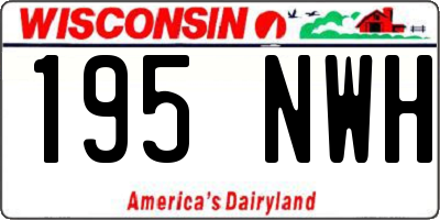 WI license plate 195NWH