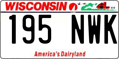 WI license plate 195NWK