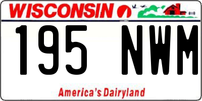 WI license plate 195NWM