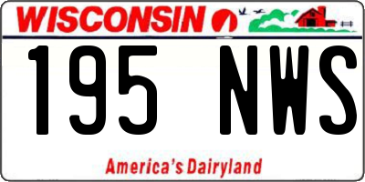 WI license plate 195NWS