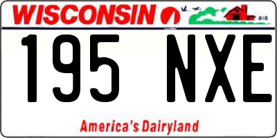 WI license plate 195NXE