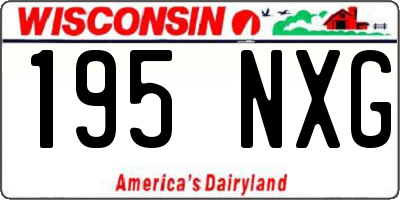 WI license plate 195NXG