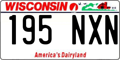 WI license plate 195NXN