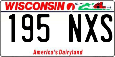 WI license plate 195NXS
