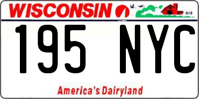 WI license plate 195NYC