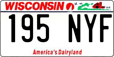 WI license plate 195NYF