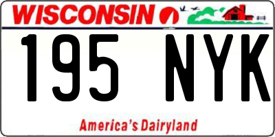 WI license plate 195NYK